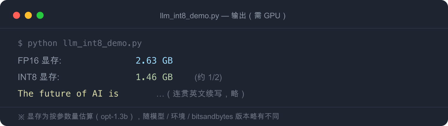 LLM.int8() 参考输出