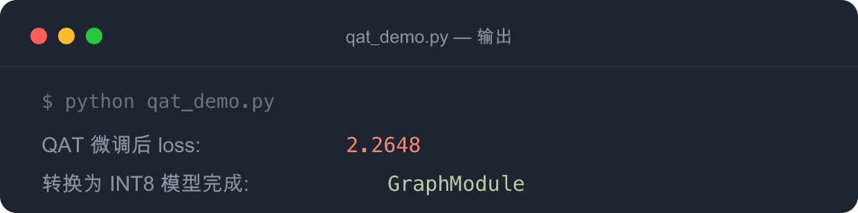 QAT 参考输出